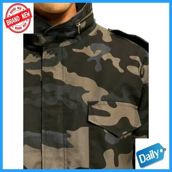 Classic Field Jacket Military Style Lightweight Cotton Polyester Adjustable Fit